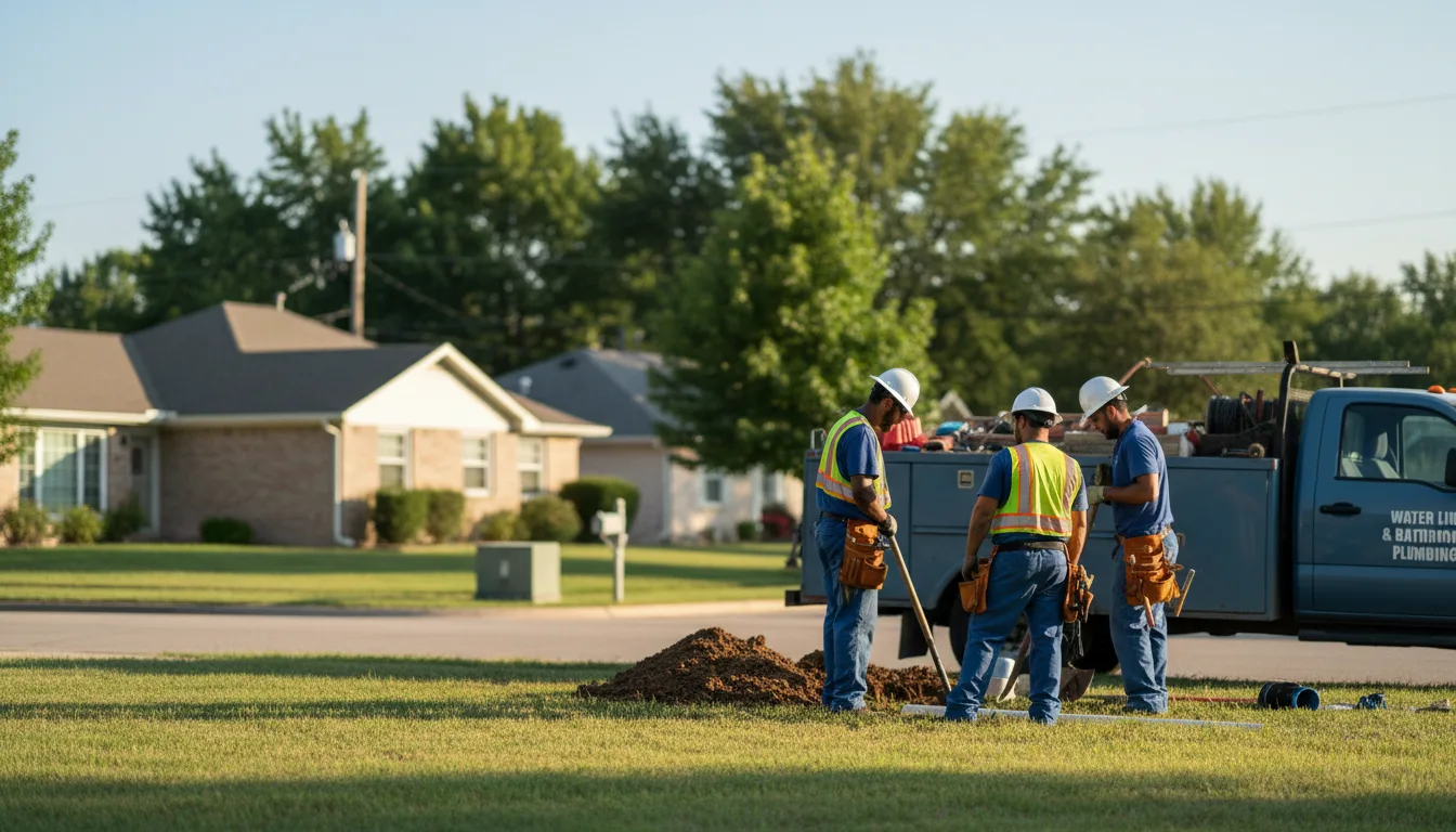 Residential water line and bathroom plumbing service in Encino, NM